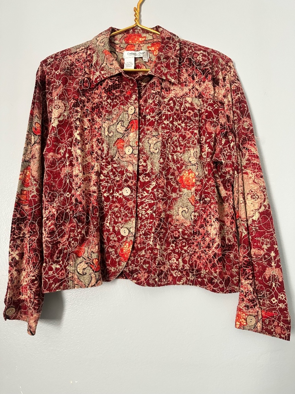 Coldwater Creek Womens Jacket Linen Blend Button Front